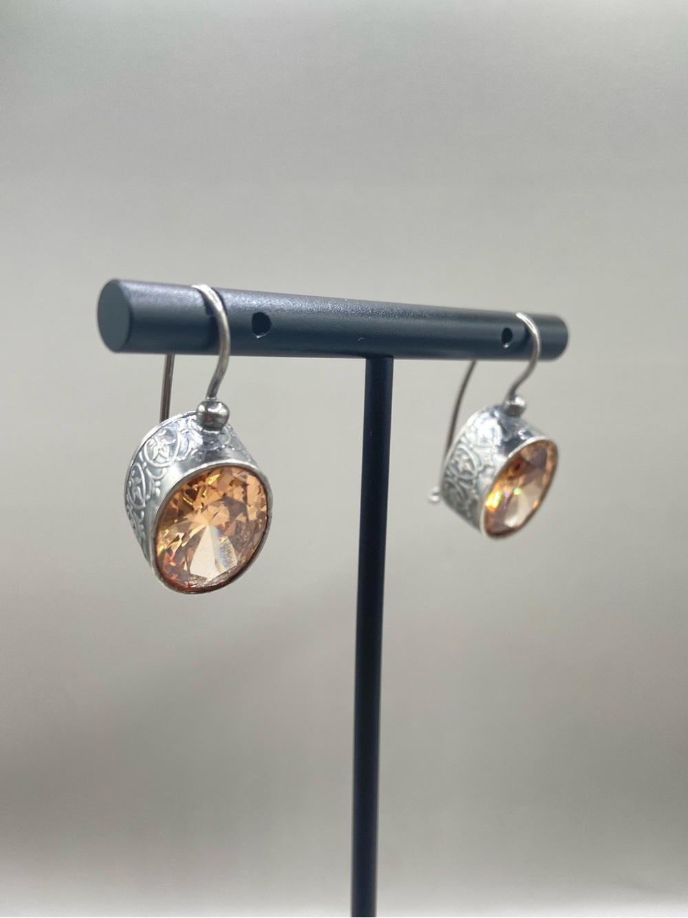 Silpada Sterling Silver Champagne Cubic Zirconia Earrings - Picture 2 of 9